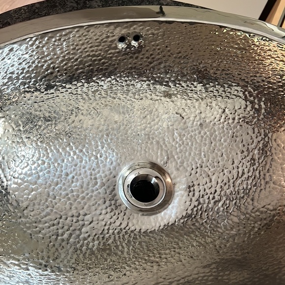 20” Hammered Satin Nickel Under Mount Oval Sink Made in Mexico - Picture 12 of 12